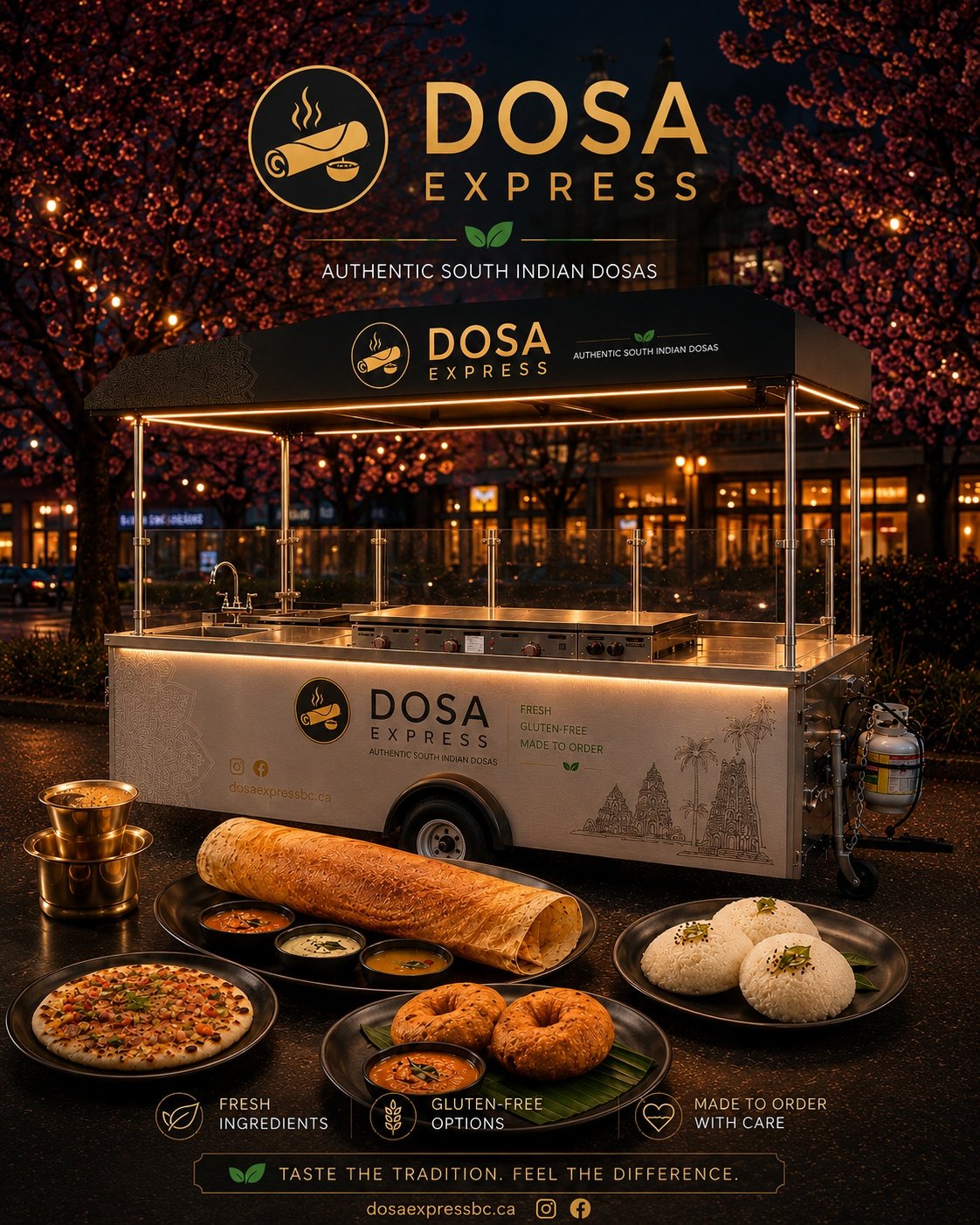 Dosa Express live dosa catering tent setup